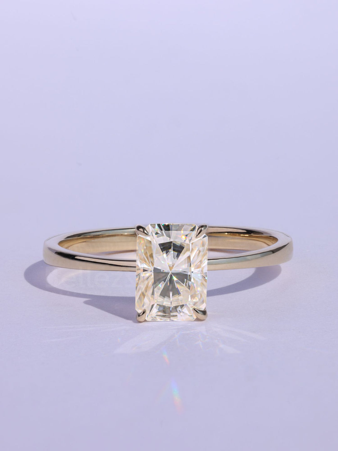 1.0CT Radiant Cut Moissanite Classic Solitaire Timeless Engagement Ring