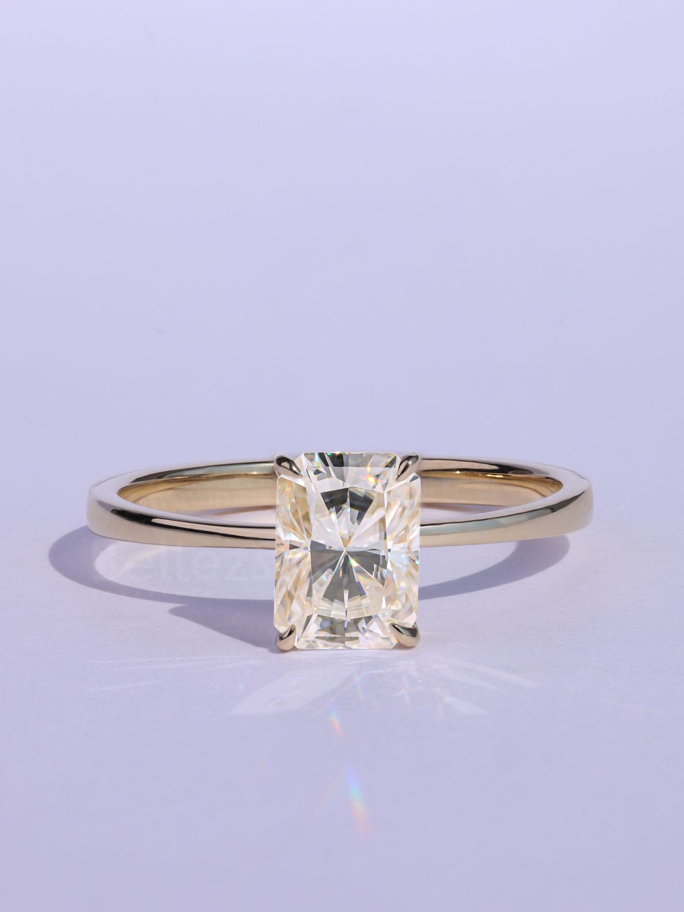 1.0CT Radiant Cut Moissanite Classic Solitaire Timeless Engagement Ring