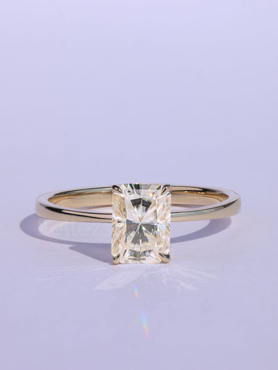 1.0CT Radiant Cut Moissanite Classic Solitaire Timeless Engagement Ring