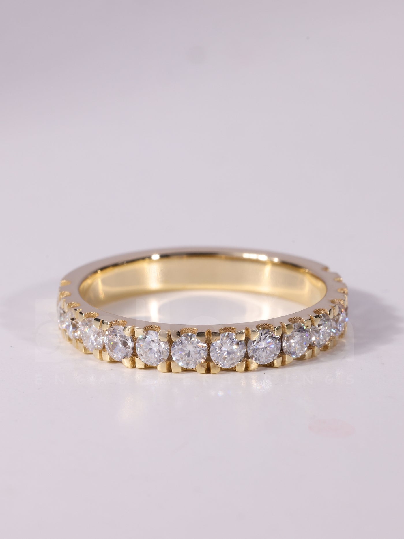 0.60TCW Round Cut Diamond Half Eternity Wedding Band