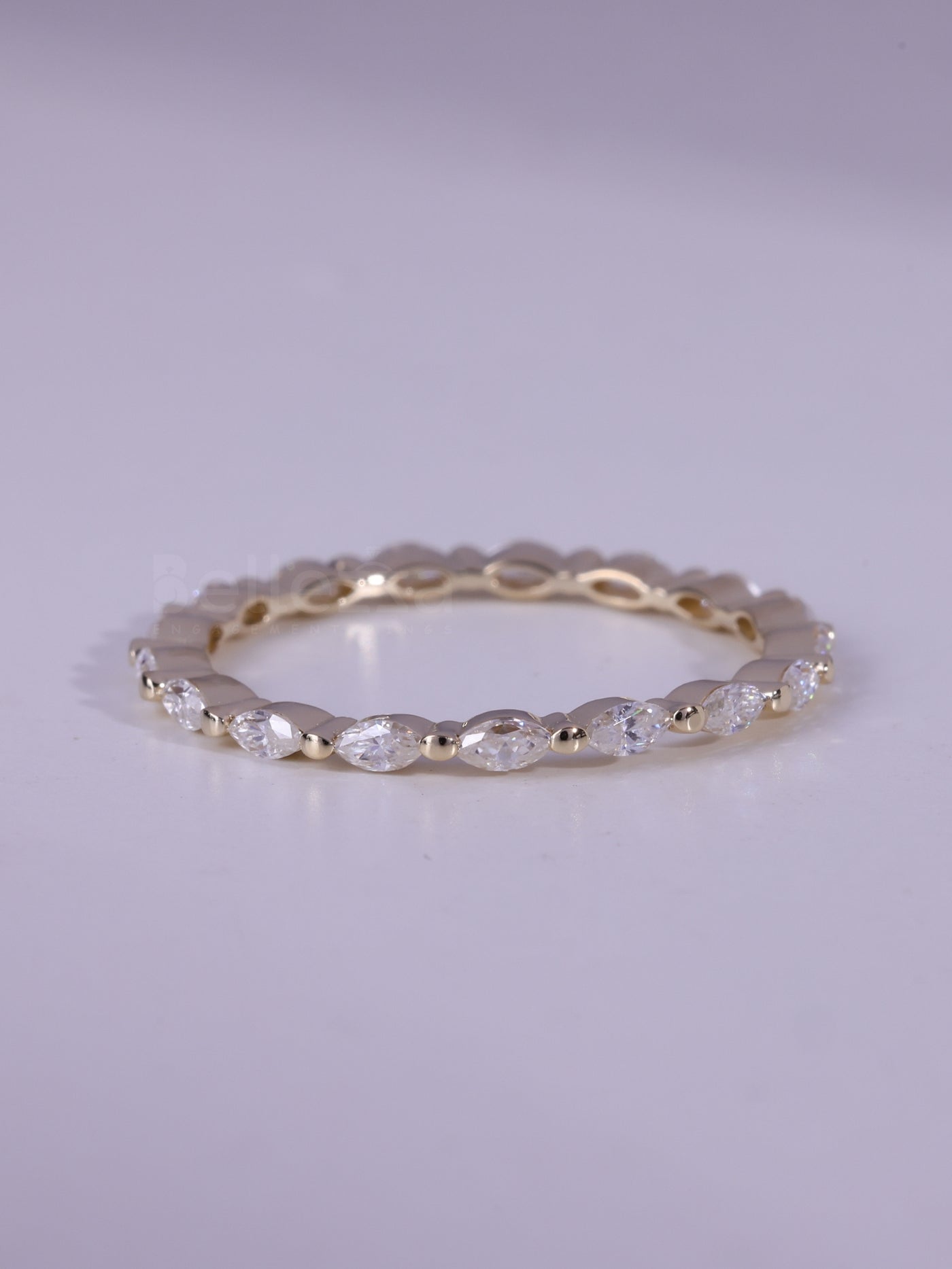 Marquise Cut Minimalist Eternity Wedding Band