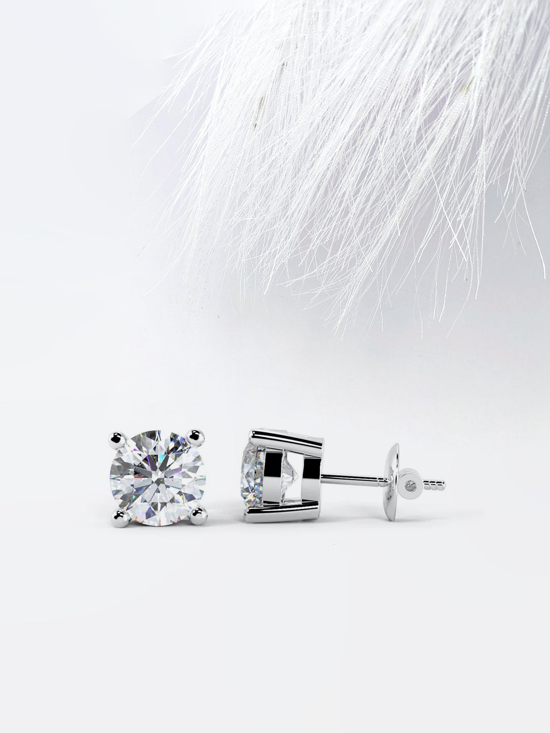 0.5CT Round Cut Moissanite Stud Diamond Earrings For Women