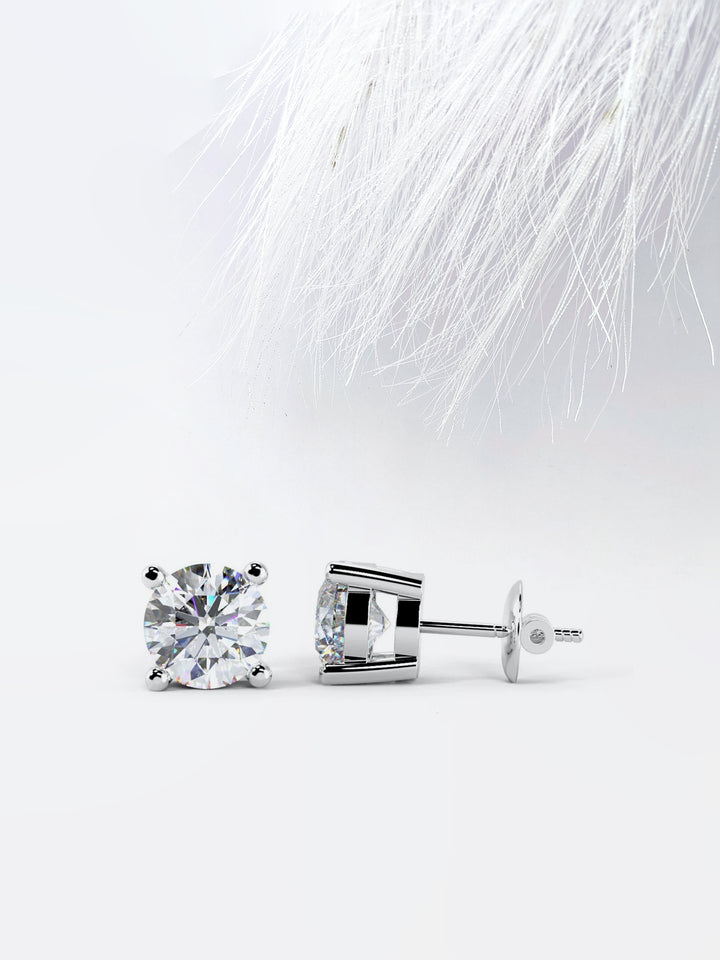 0.5CT Round Cut Moissanite Stud Diamond Earrings For Women