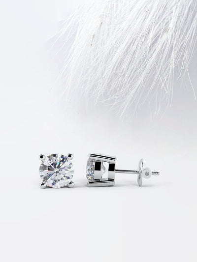 0.5CT Round Cut Moissanite Stud Diamond Earrings For Women