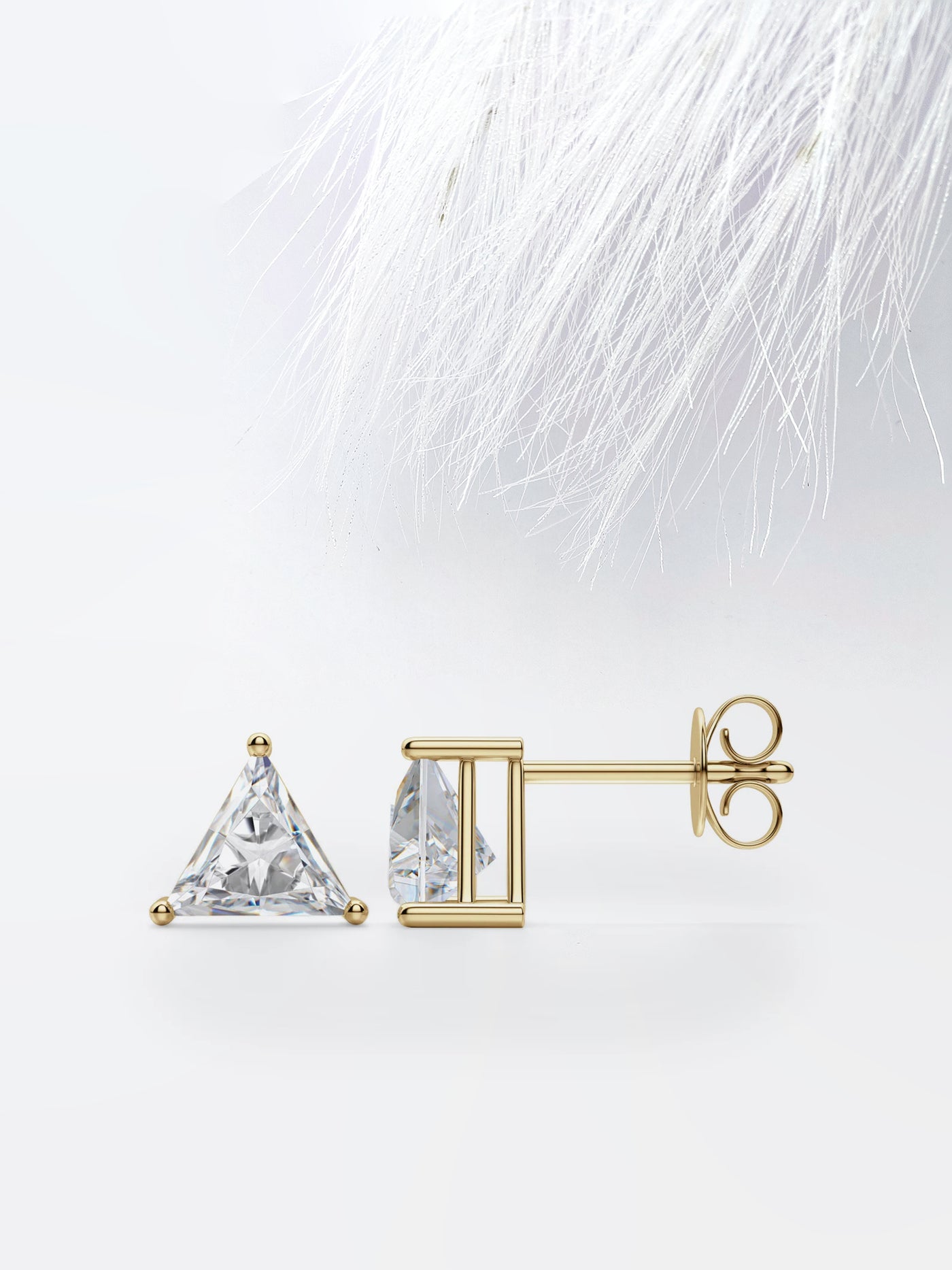 1.0CT Triangle Cut Stud Moissanite Diamond Earrings For Women