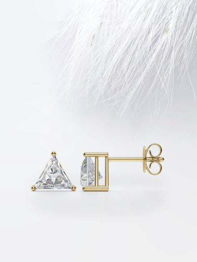 1.0CT Triangle Cut Stud Moissanite Diamond Earrings For Women