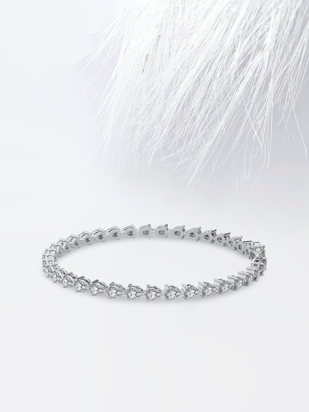 3.0ct Pear Cut Moissanite Tennis 14k White Gold Diamond Bracelet