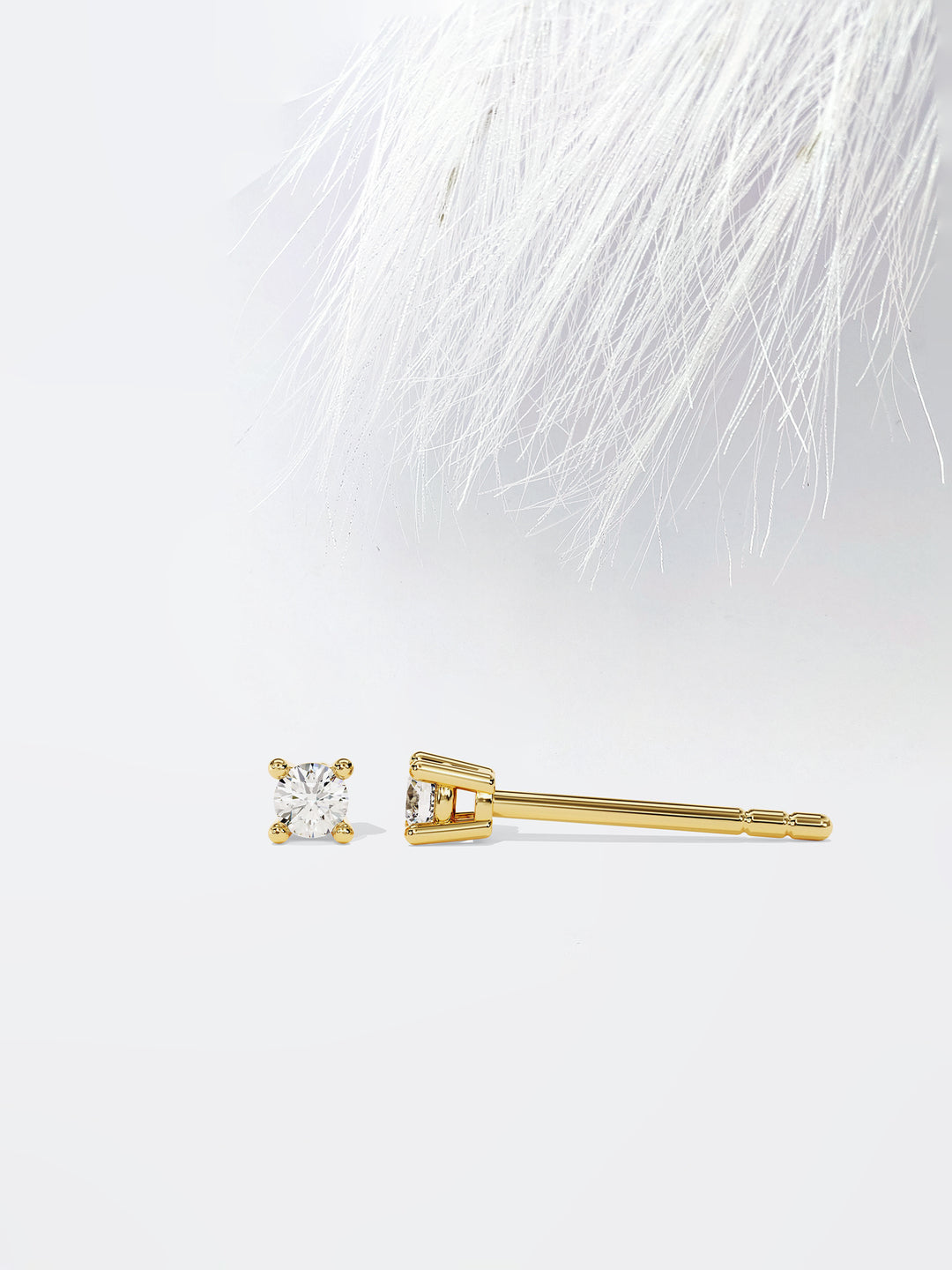 Round Cut Solitaire Moissanite Stud Diamond Earrings For Women