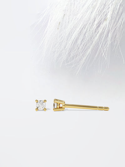 Round Cut Solitaire Moissanite Stud Diamond Earrings For Women