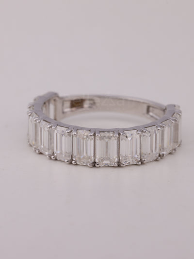 1.50TCW Emerald Cut Half Eternity Wedding Band For Her