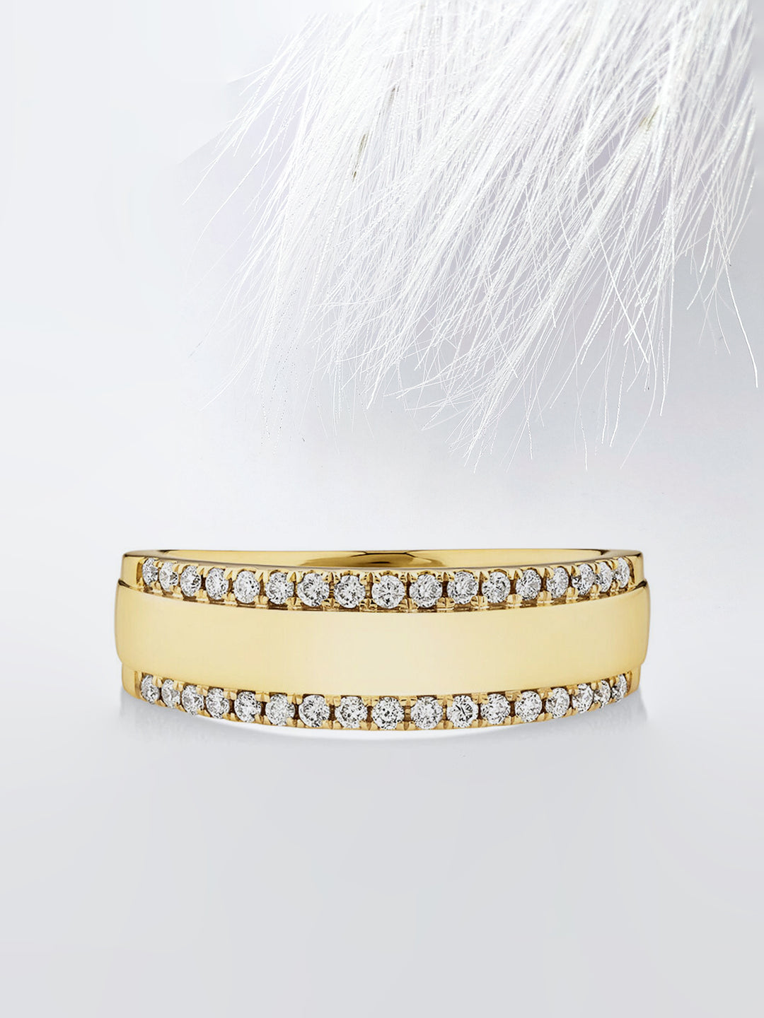 Round Cut Two Row Moissanite Men's Diamond Wedding Band