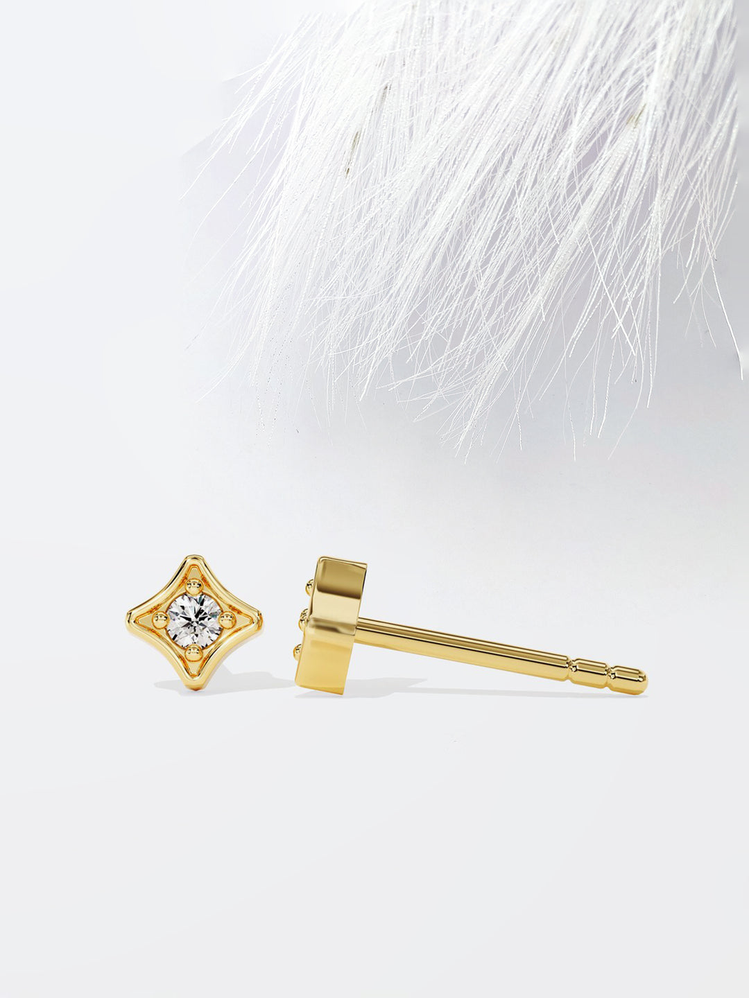 Round Cut Tiny Star Moissanite Stud Diamond Earrings For Her