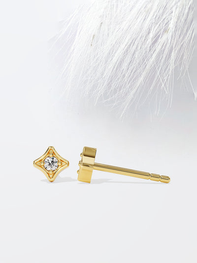 Round Cut Tiny Star Moissanite Stud Diamond Earrings For Her