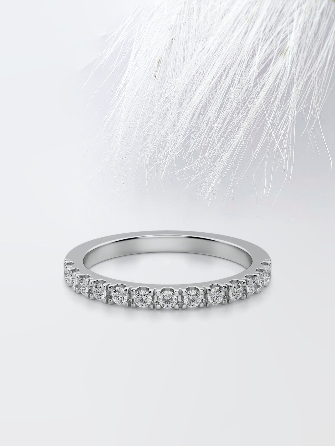 Round  Cut Half Eternity Wedding Band For Her