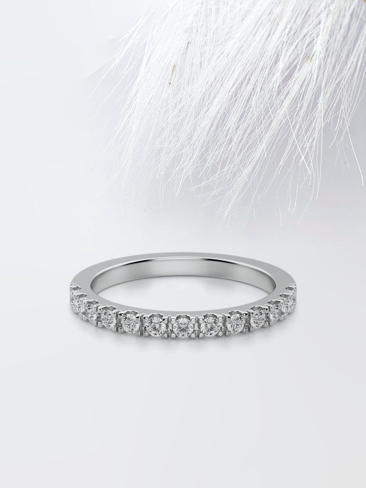Round  Cut Half Eternity Wedding Band For Her