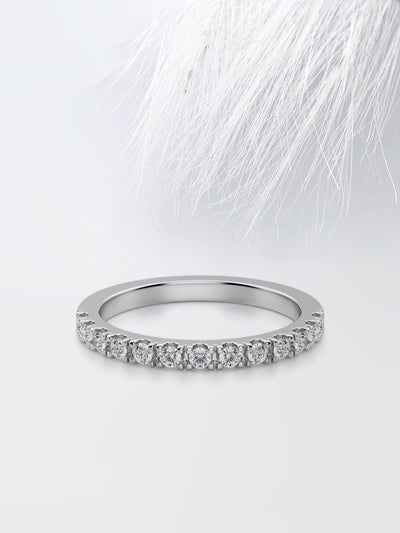Round  Cut Half Eternity Wedding Band For Her