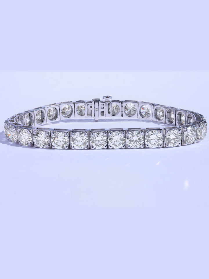 Round Brilliant Cut Diamond Moissanite Teniss Wedding Bracelet