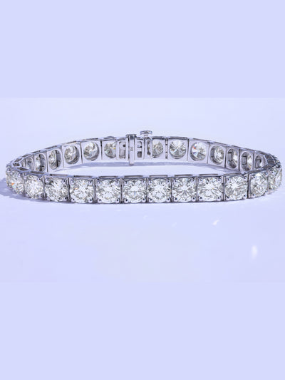 Round Brilliant Cut Diamond Moissanite Teniss Wedding Bracelet