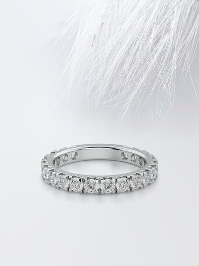 Round Cut 3/4 Eternity Diamond Wedding Band For Women