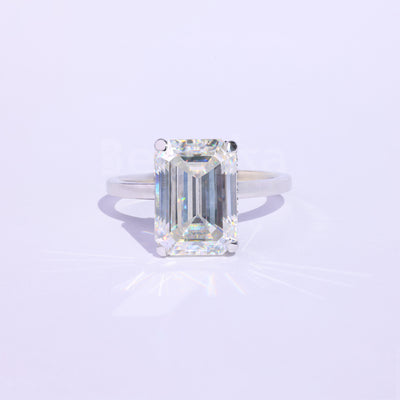 4.0CT Emerald Cut Hidden Halo Engagement Ring - Ready to Ship