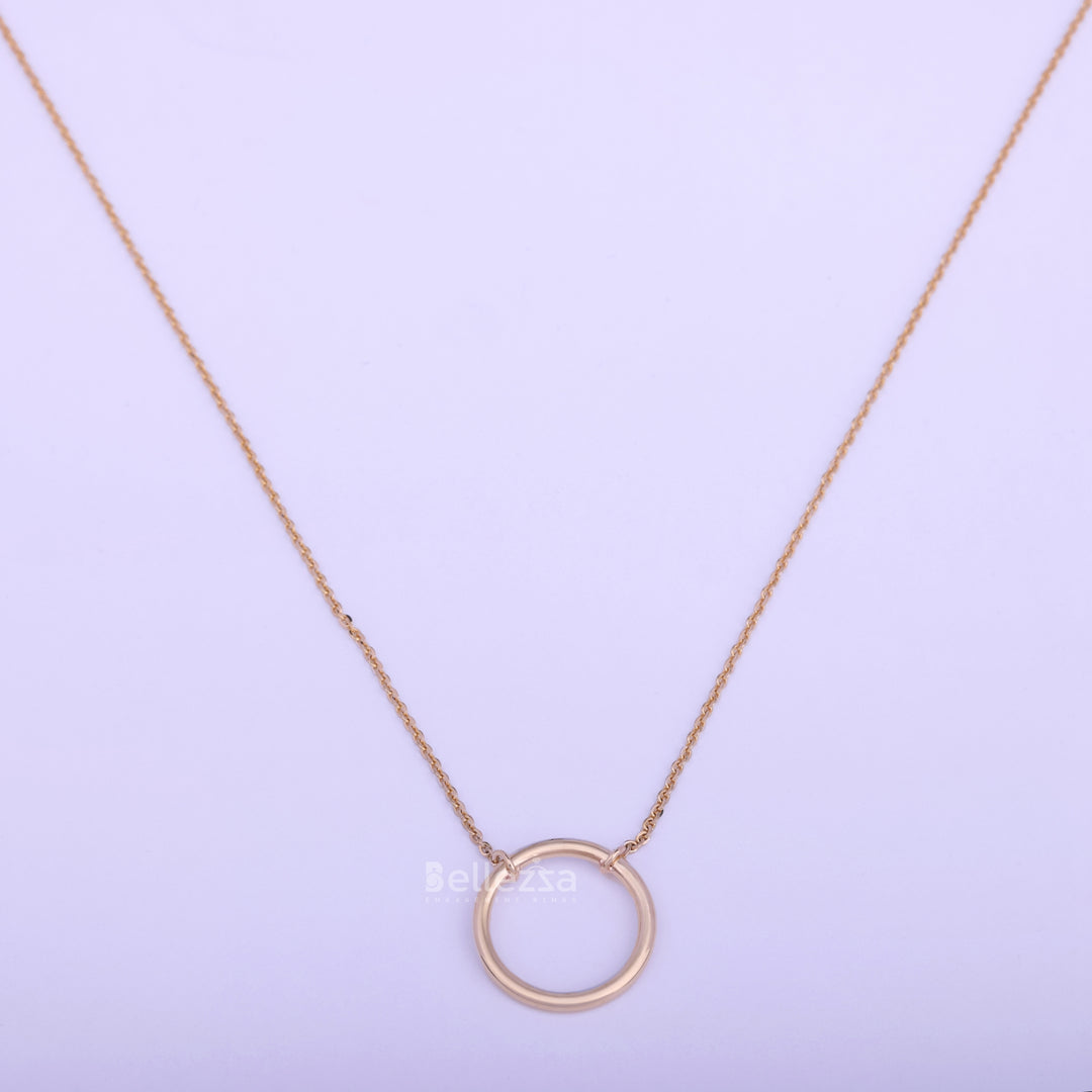 14K Yellow Gold Circle Moissanite Necklace - Ready To Ship