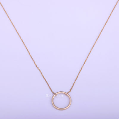 14K Yellow Gold Circle Moissanite Necklace - Ready To Ship