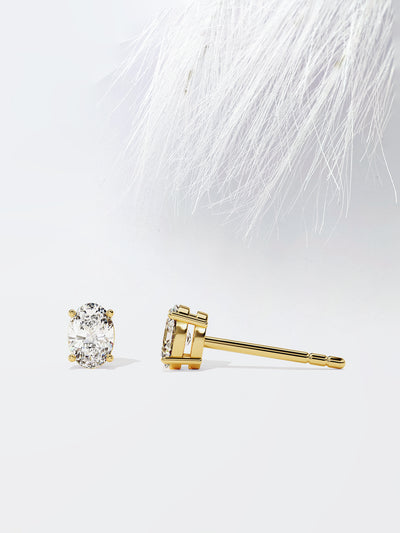 Oval Cut Moissanite Stud Diamond Earrings For Women