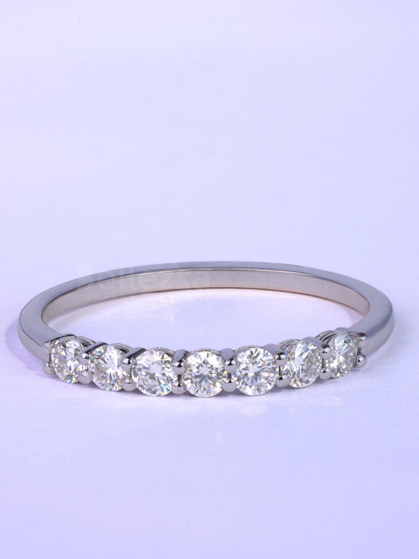 Round Cut Diamond Minimalist Moissanite Wedding Band