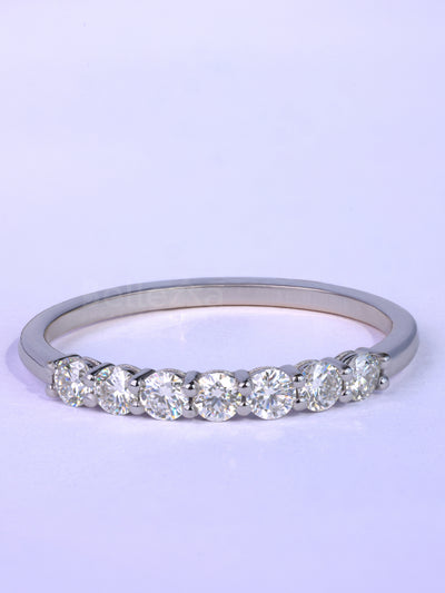 Round Cut Diamond Minimalist Moissanite Wedding Band