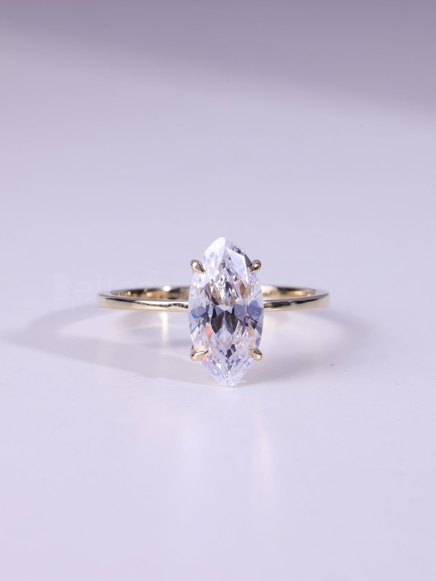 2.0CT Marquise Cut Solitaire Moissanite Engagement Ring