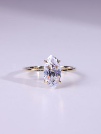 2.0CT Marquise Cut Solitaire Moissanite Engagement Ring