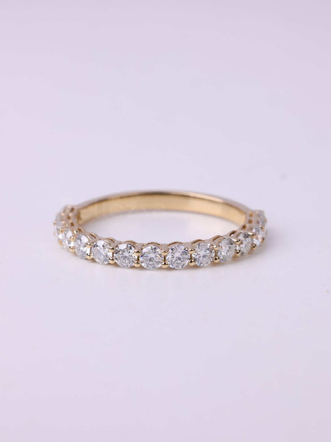 Round Cut Diamond Half Eternity Wedding Band