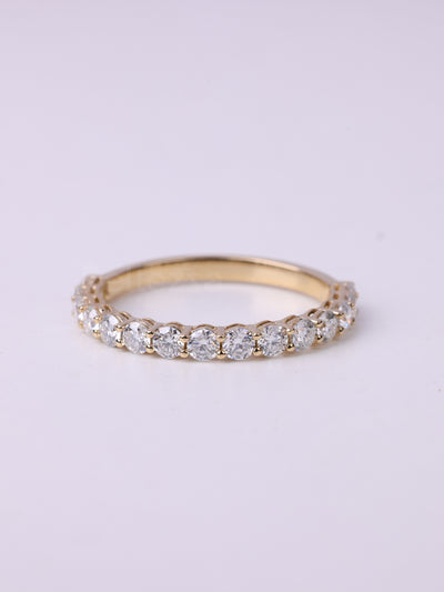 Round Cut Diamond Half Eternity Wedding Band