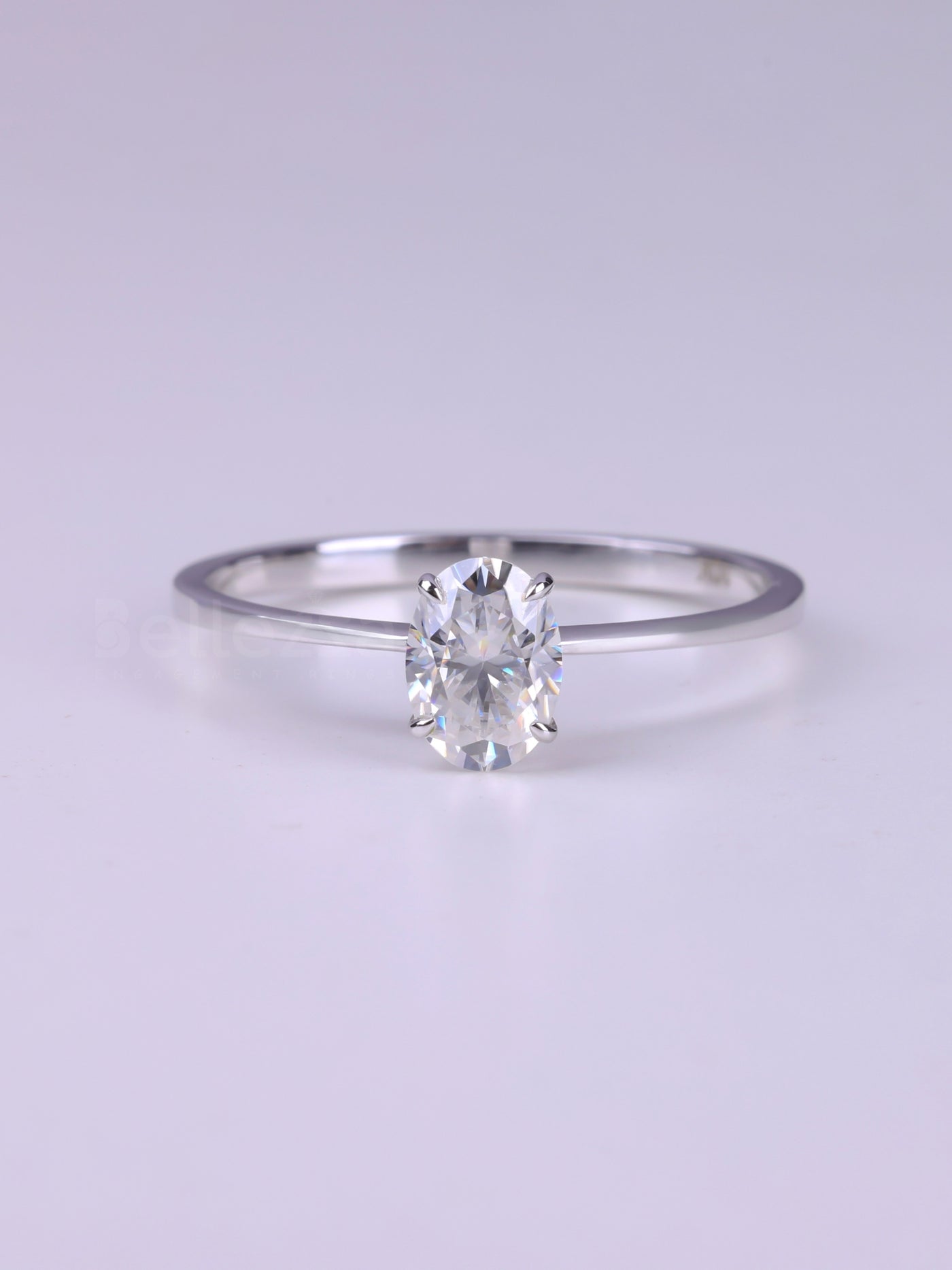 1.0CT Oval Cut Minimalist Solitaire Engagement Ring