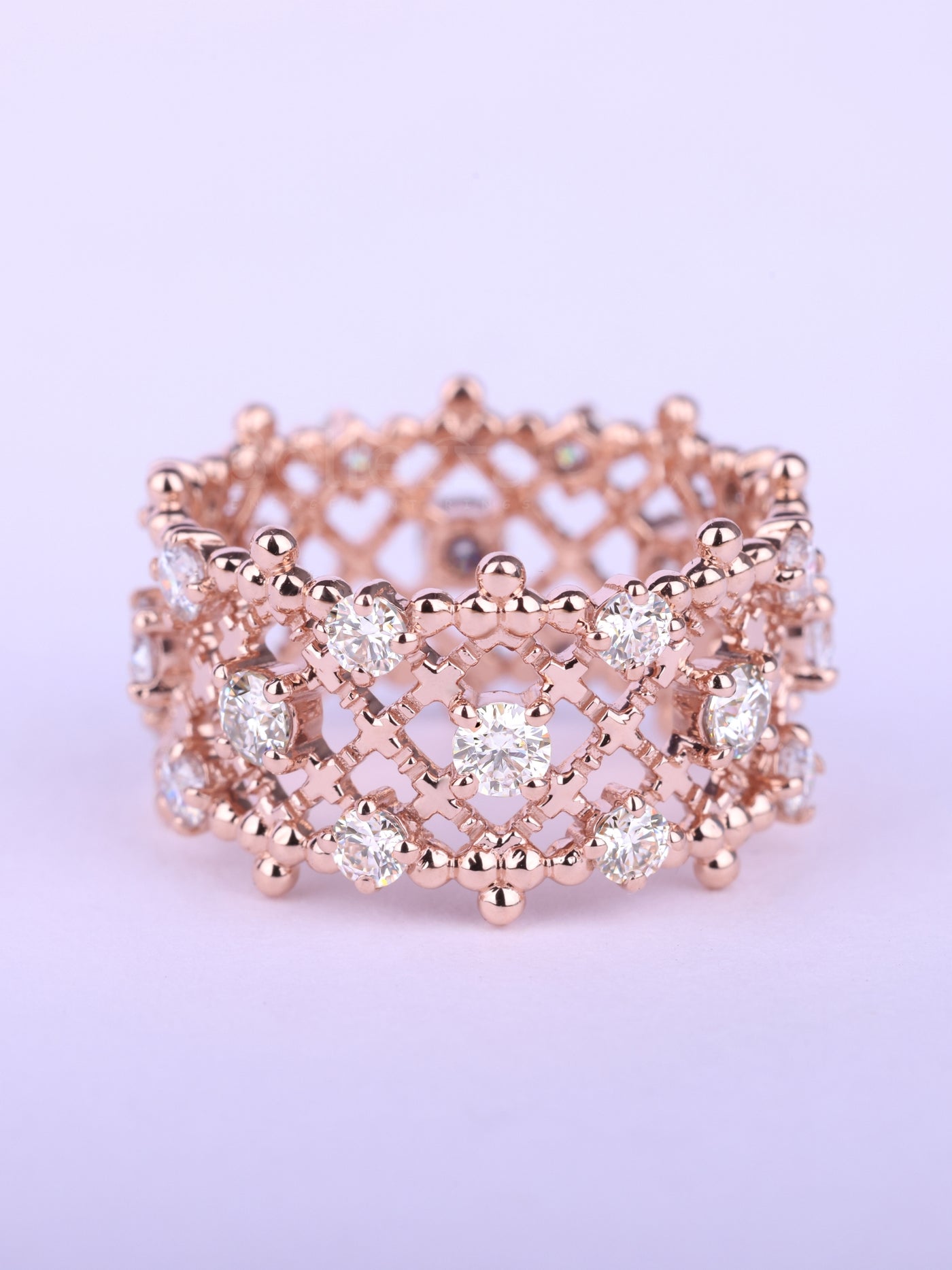 Uniuqe Round Diamond Full Eternity Moissanite Wedding Band