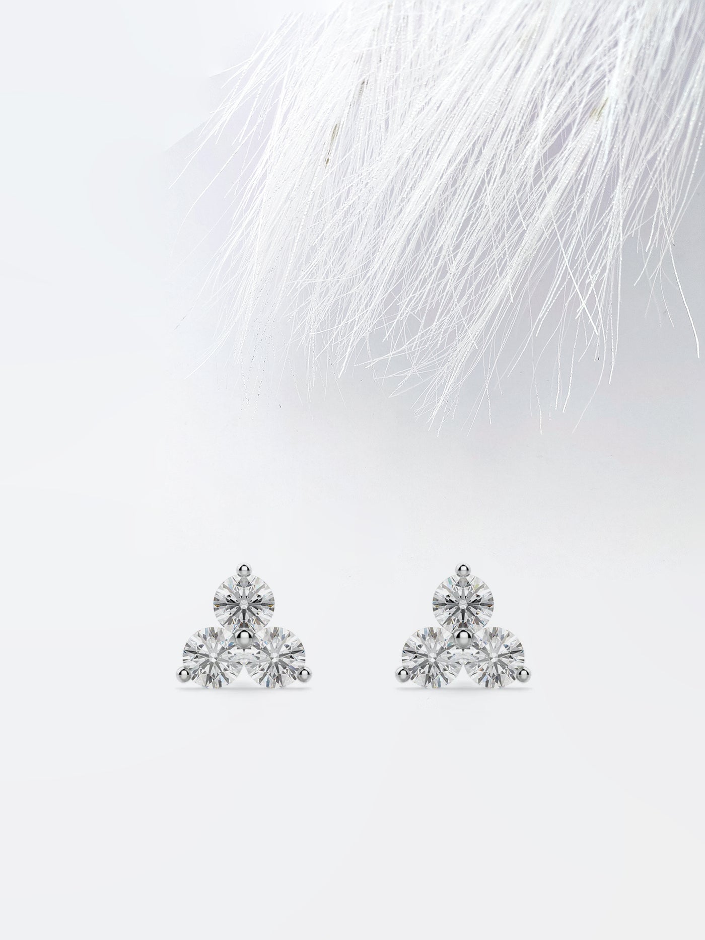 0.36CT Round Cut Three Stone Moissanite Diamond Earrings For Women