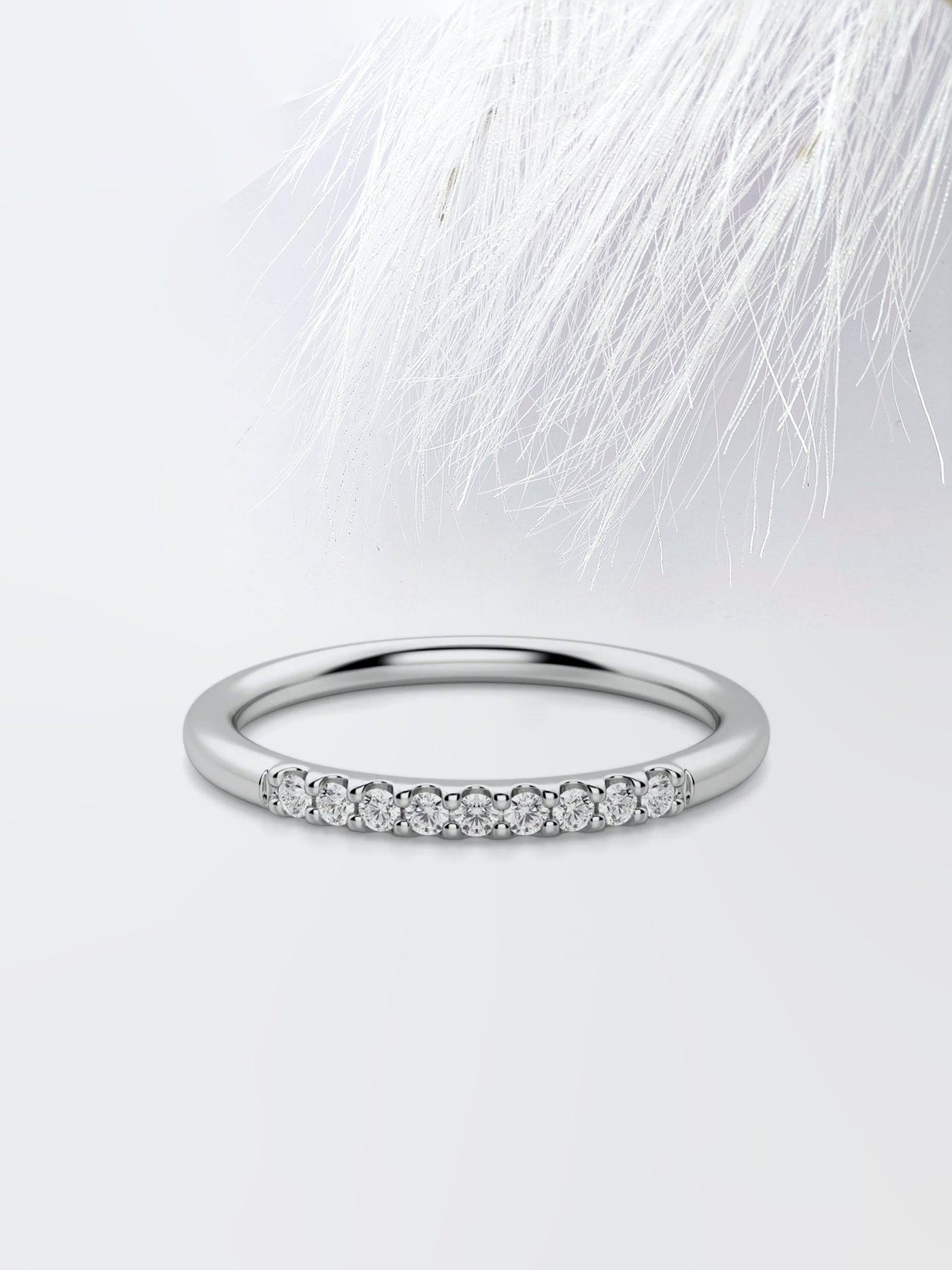 Round Cut Nine Stone Diamond Wedding Band For Women