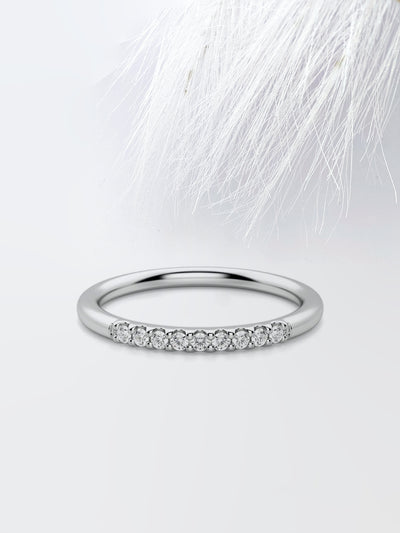 Round Cut Nine Stone Diamond Wedding Band For Women