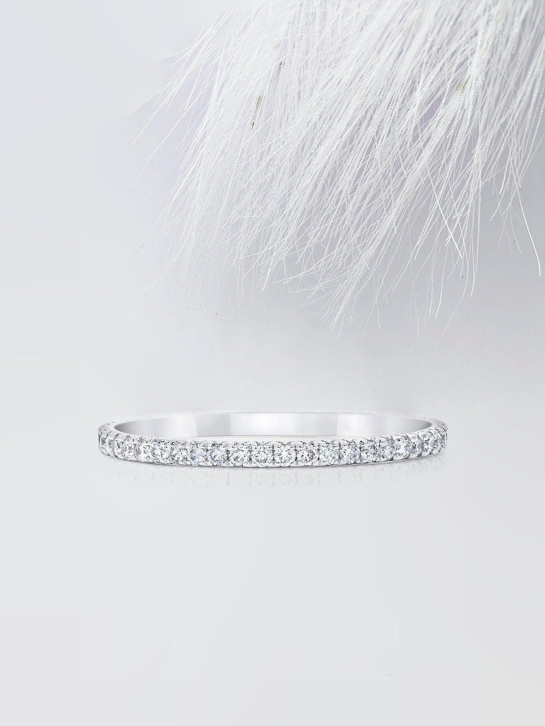 Round Cut Micro Pave Eternity Diamond Wedding Band For Women