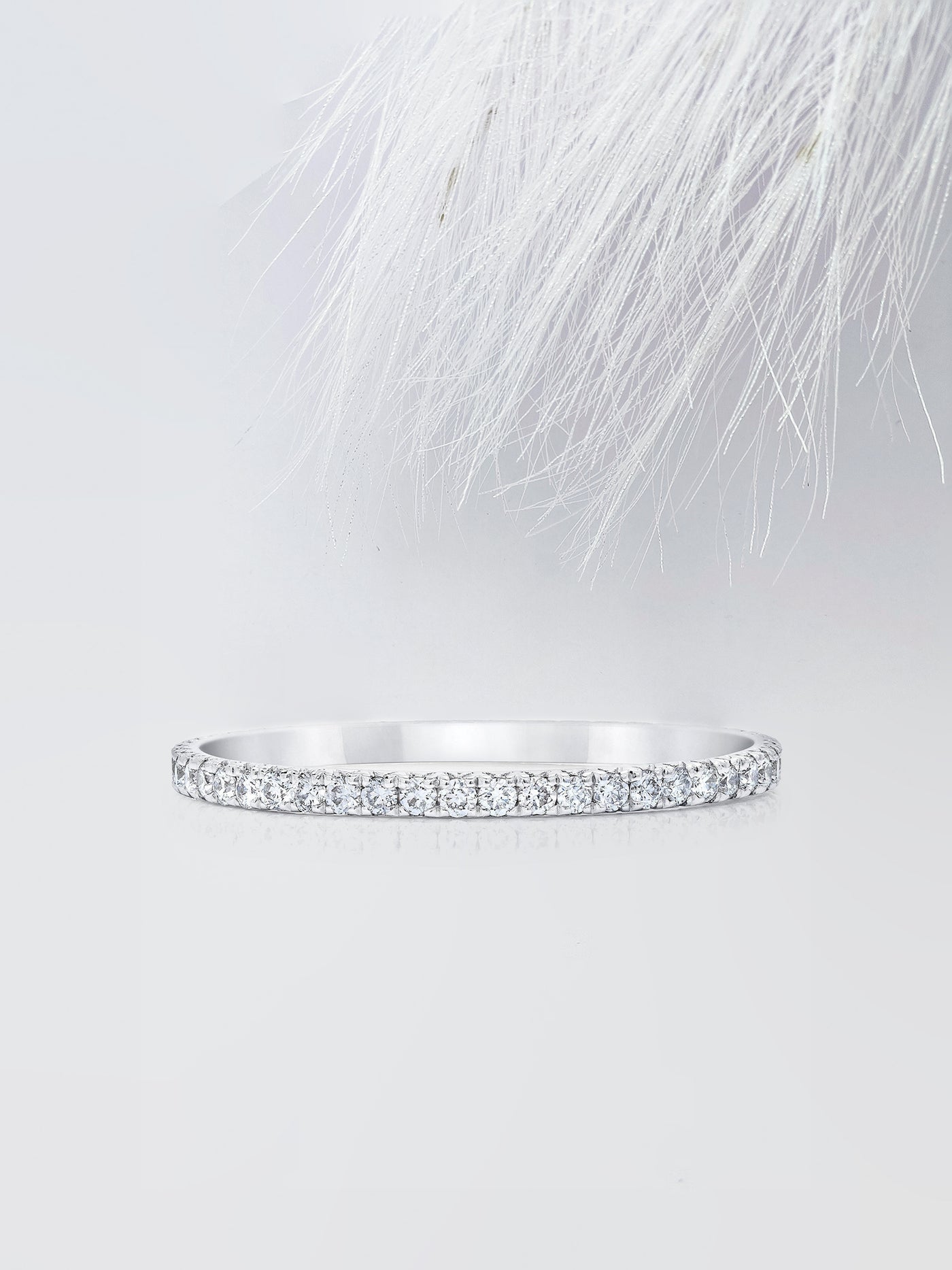 Round Cut Micro Pave Eternity Diamond Wedding Band For Women