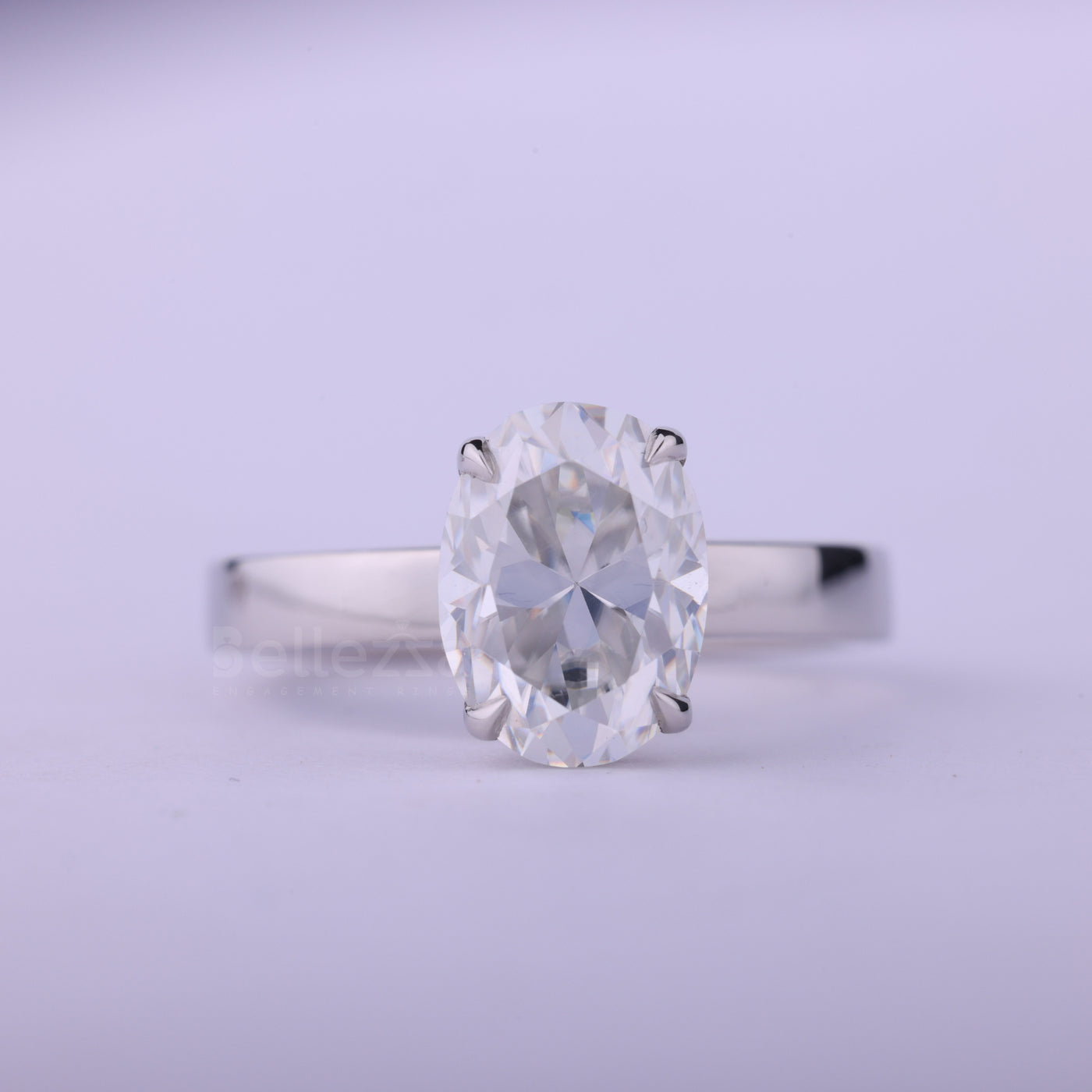 1.0CT Oval Cut Diamond Moissanite Solitaire Engagement Ring