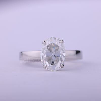 1.0CT Oval Cut Diamond Moissanite Solitaire Engagement Ring