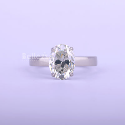 2.0CT Oval Cut Wide Band Moissanite Engagement Ring - Ready To Ship