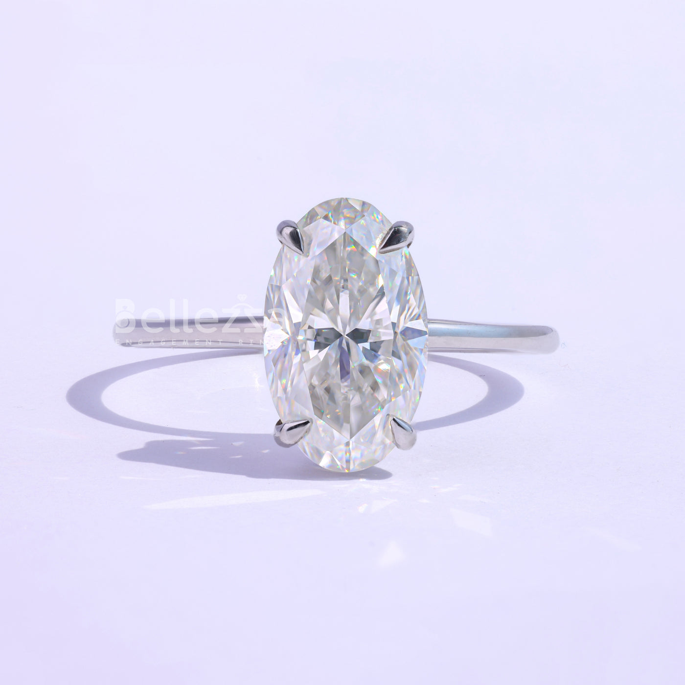 3.25CT Oval Cut Hidden Halo Engagemetn Ring - Ready To Ship