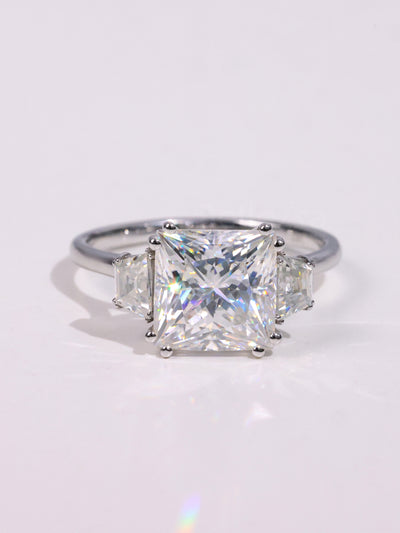 2.0CT Princess Cut Diamond Three Stone Engagement Ring