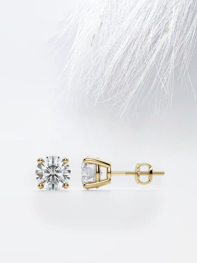 1.0CT Round Cut Solitaire Moissanite Stud Diamond Earrings For Women