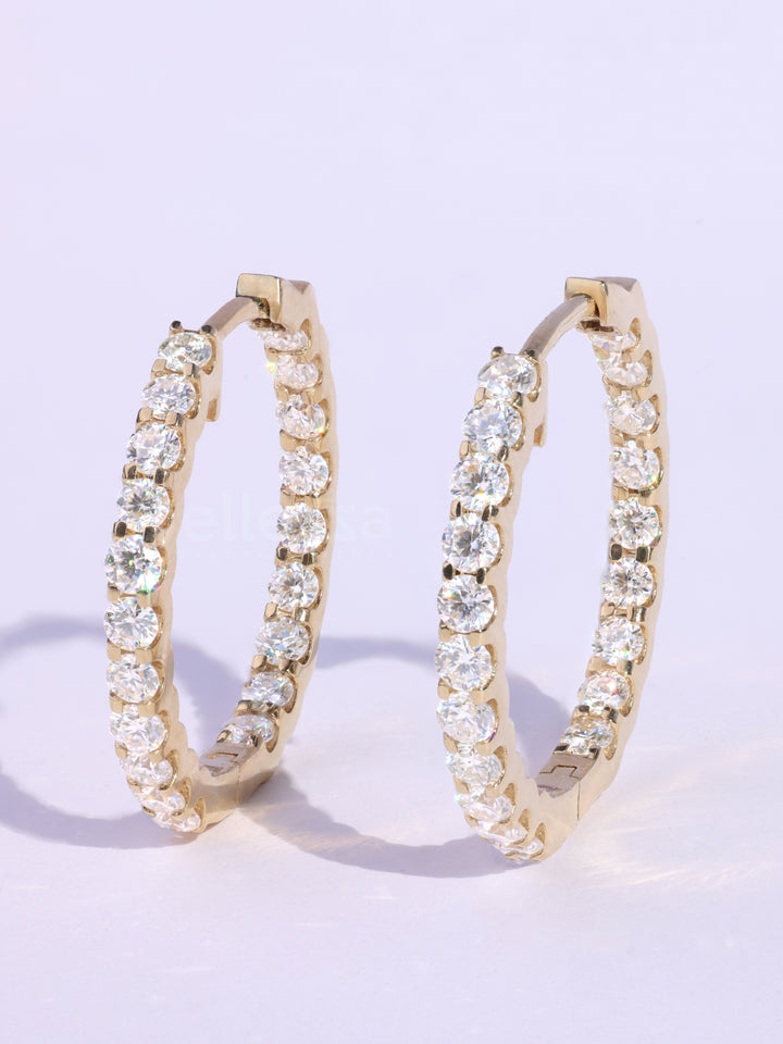 1.20TCW Round Diamond Party Wear Moissanite Hoops Earrings