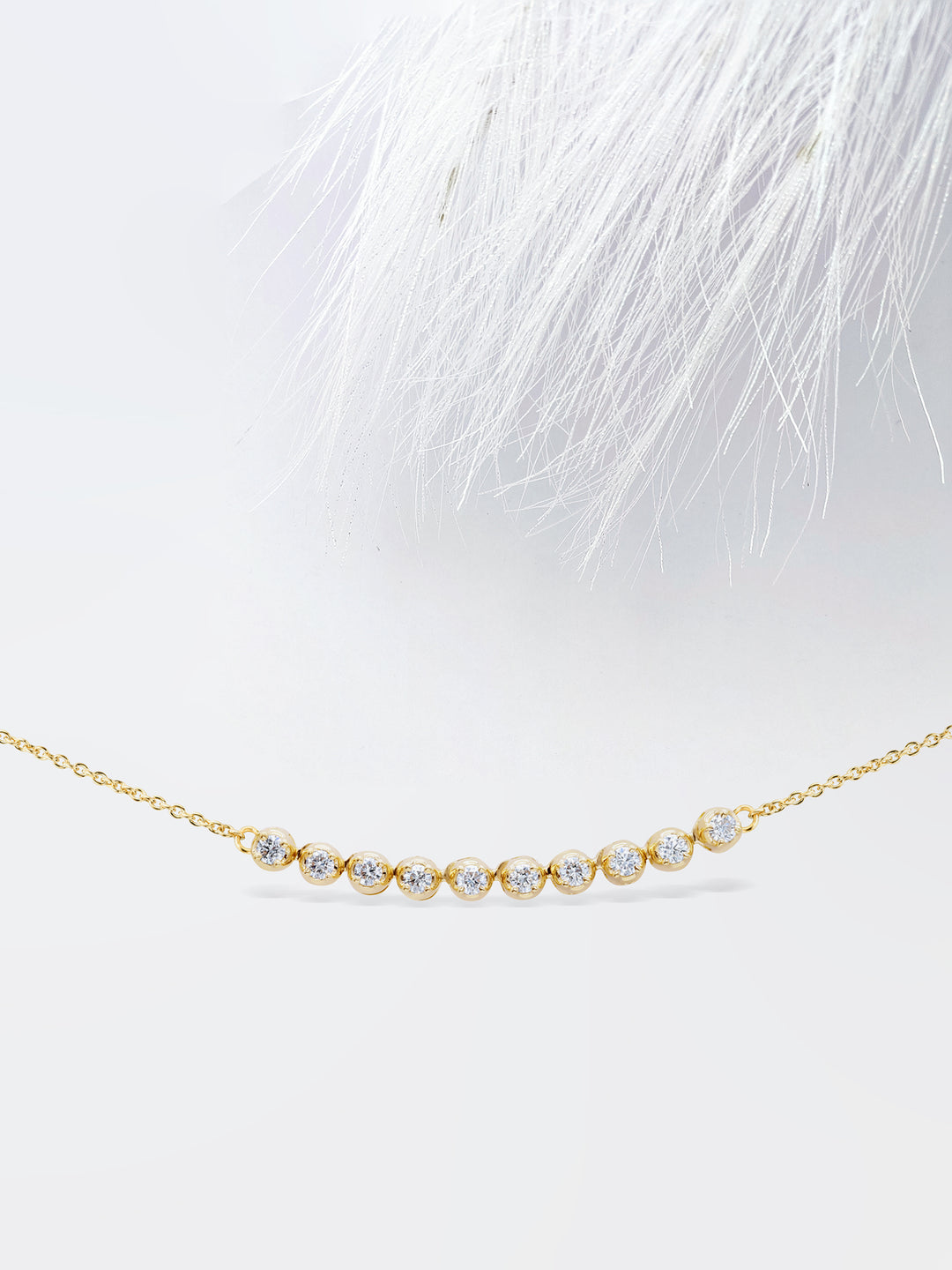 Flexible Round Cut Diamond Moissanite Bezel Necklace