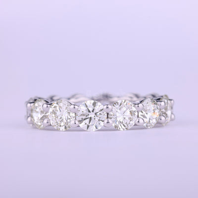 Round Cut Full Eternity Moissanite Wedding Band For Her