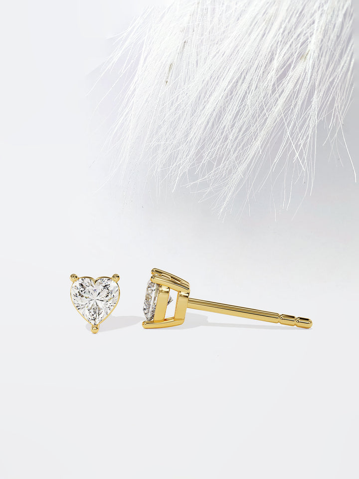 Heart Cut Solitaire Moissanite Stud Diamond Earrings For Women
